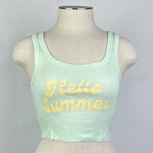 Billabong Cropped Tank Top Size XS Womens Greetings From Paradise Graphic Tee